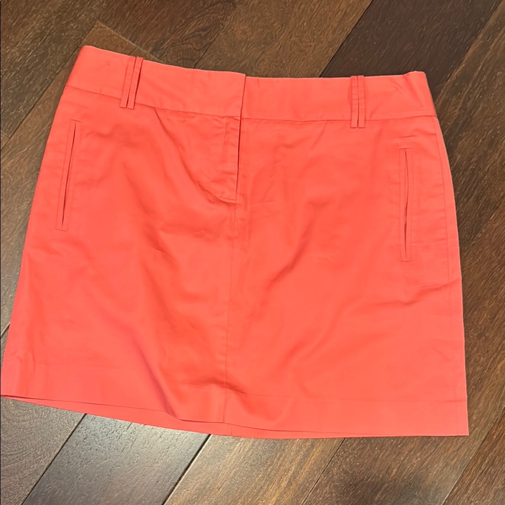 J Crew NWOT cotton a line mini skirt in peachy orange